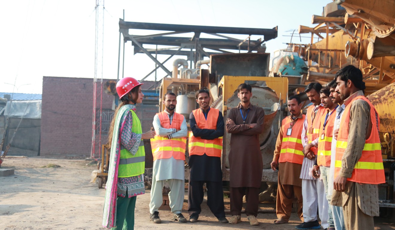 Pakistani workers at the construction site of a motorway that is part of the China-Pakistan Economic Corridor. Photo: Xinhua
