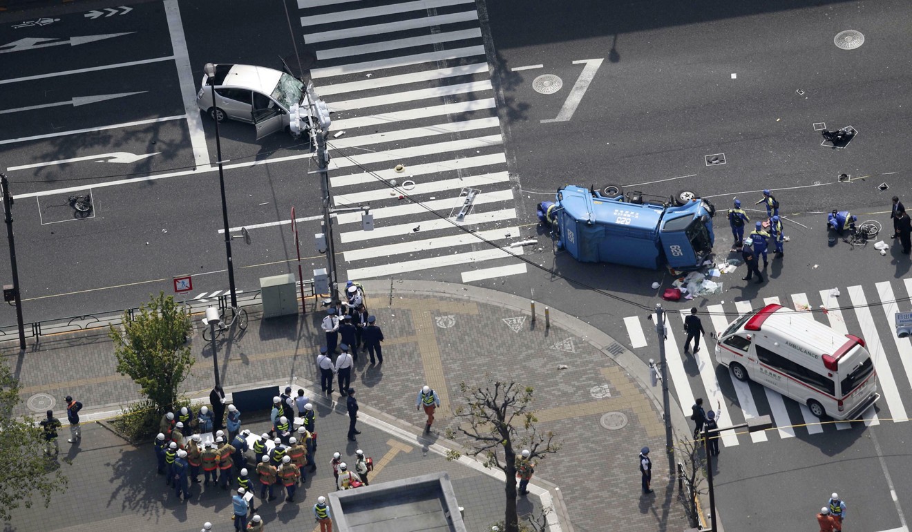 An aerial view of the crash site. Photo: Kyodo