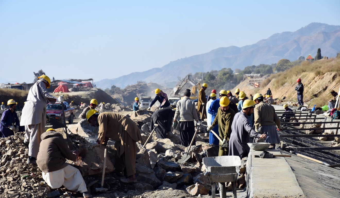 Work progresses on the Pakistan China Silk Road in Haripur, Pakistan. Photo: AP Photo