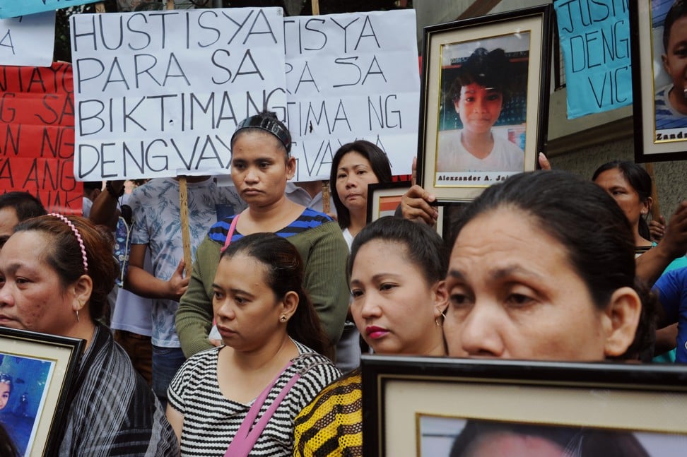 A protest in front of the Philippine Department of Health in Manila, in December 2017. Photo: Agnes Dherbeys