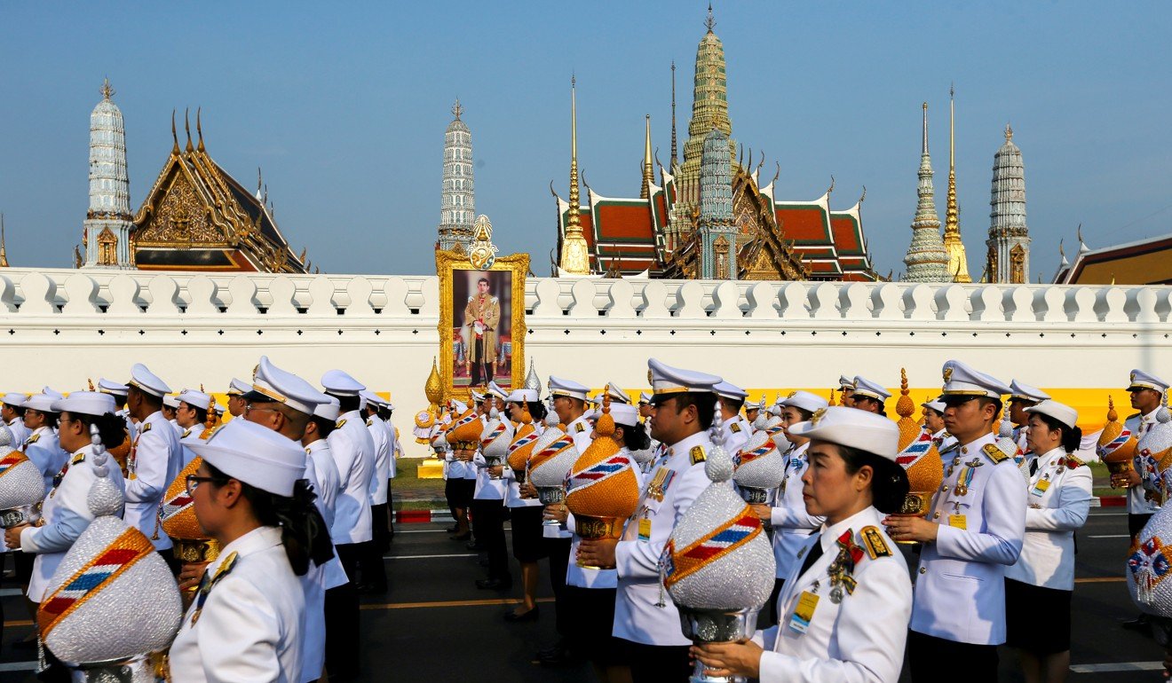 Royal officials take part in a procession, one of many events to mark the forthcoming coronation of Thailand’s King Maha Vajiralongkorn in Bangkok. Photo: Reuters