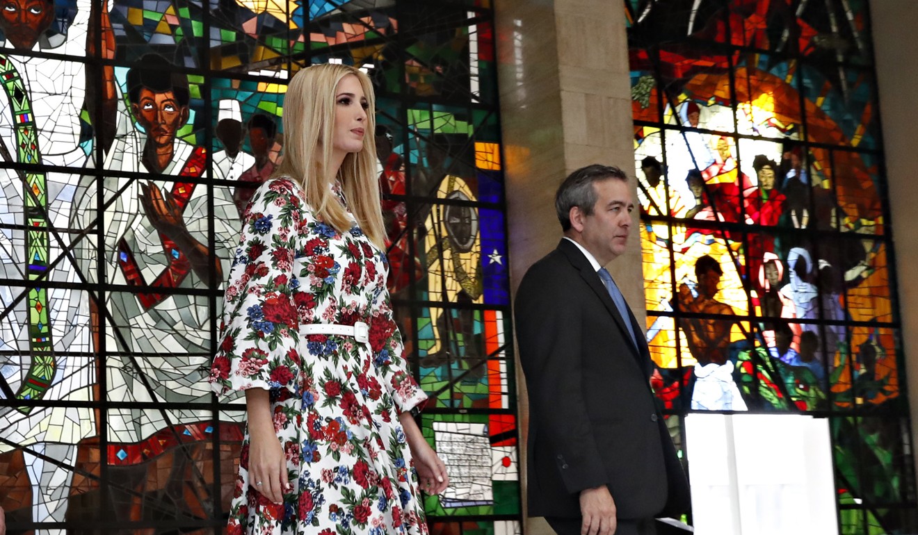 David Bohigian, acting president of OPIC, with Ivanka Trump at an economic conference in Ethiopia on April 15. Photo: AP