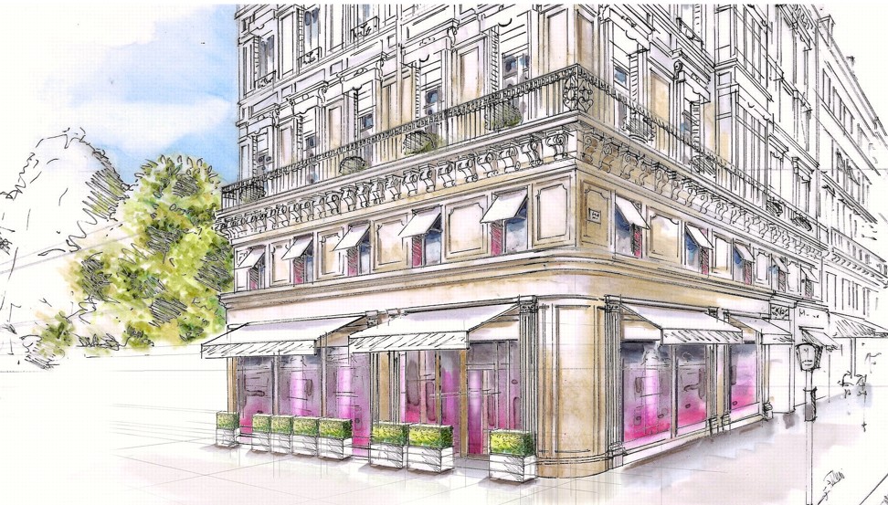 An artist’s impression of Fauchon’s first foray into hospitality, Fauchon L’Hôtel, in Paris.