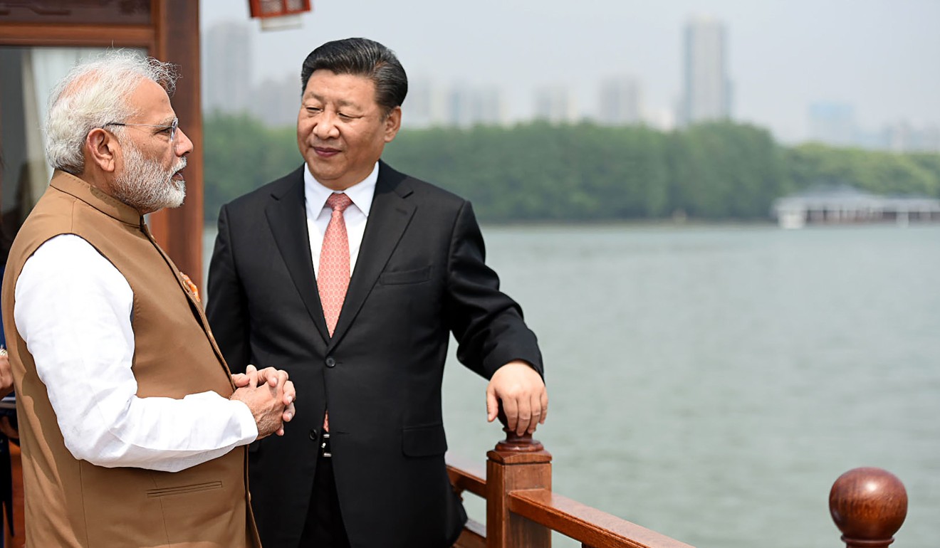 Narendra Modi with Xi Jinping in Wuhan. Photo: AFP