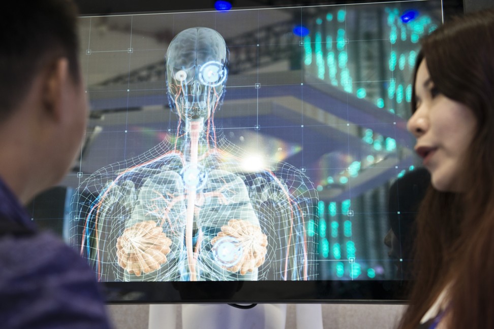 An AI-based medical diagnostic system on display at the World Artificial Intelligence Conference, in Shanghai, in September. Photo: Zigor Aldama
