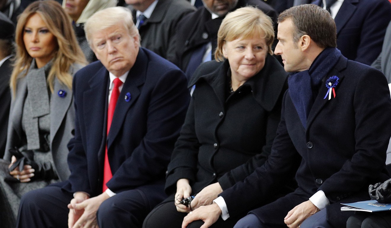 Businessman Donald Trump’s more “transactional” way of looking at the world has clashed with the mindset of long-time US allies such as French President Emmanuel Macron and German Chancellor Angela Merkel. Photo: EPA-EFE