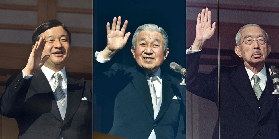 Crown Prince Naruhito, his father Emperor Akihito and grandfather late Emperor Hirohito. Photo: AFP