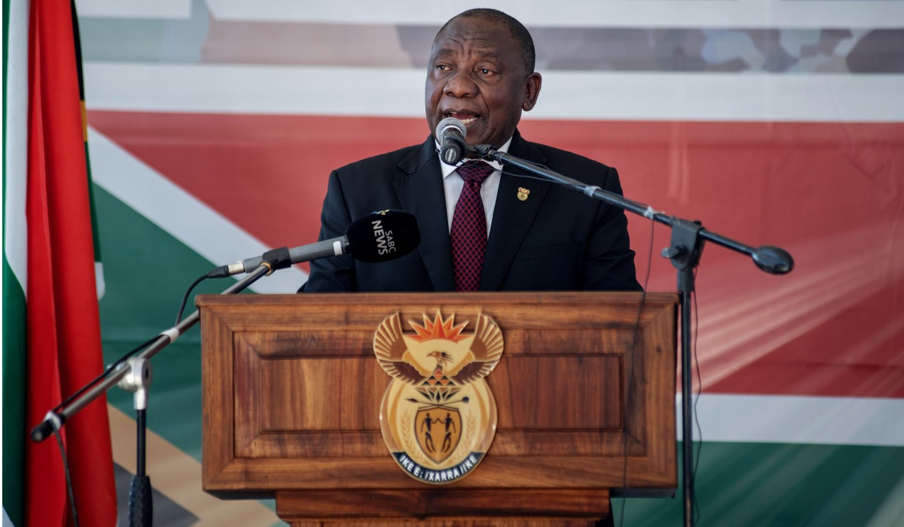 South Africa President Cyril Ramaphosa speaking on Freedom Day. Photo: AFP