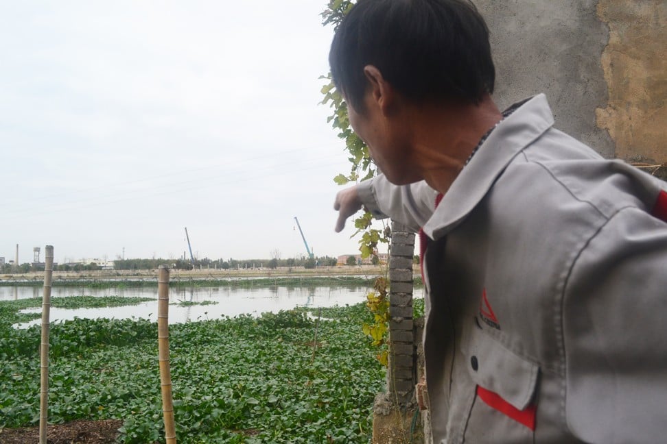 Constructions for the proposed Happy Town near Zhuangchai Lake in Yucheng Town. Photo: Sidney Leng