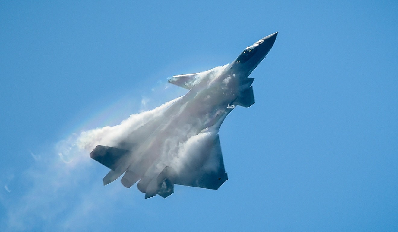 A Chinese J-20 stealth fighter performs at Airshow China 2018 in Zhuhai in November. Photo: AFP