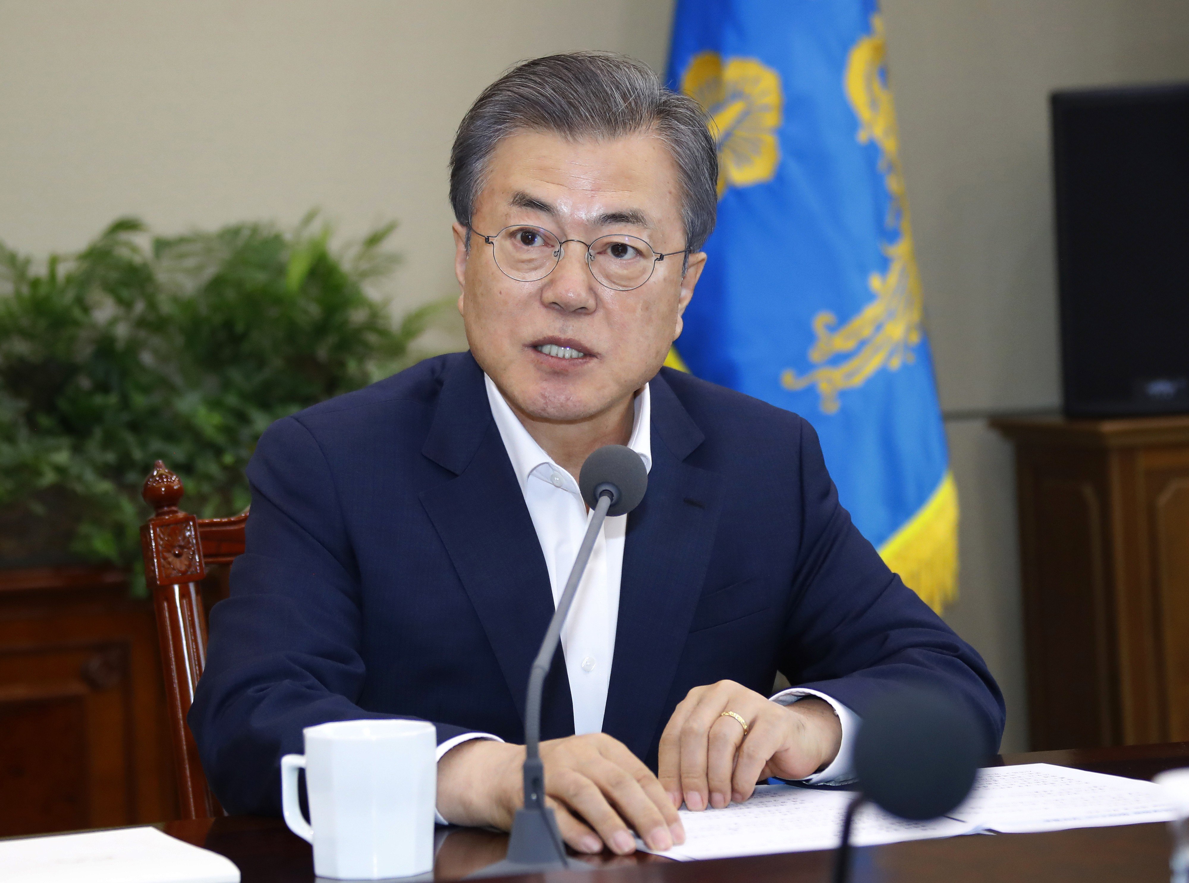With the South Korean economy contracting in the first quarter of 2019 and the negotiations process with North Korea stymied, critics say President Moon Jae-in is now moving to silence criticism in other ways. Photo: Yonhap via AP