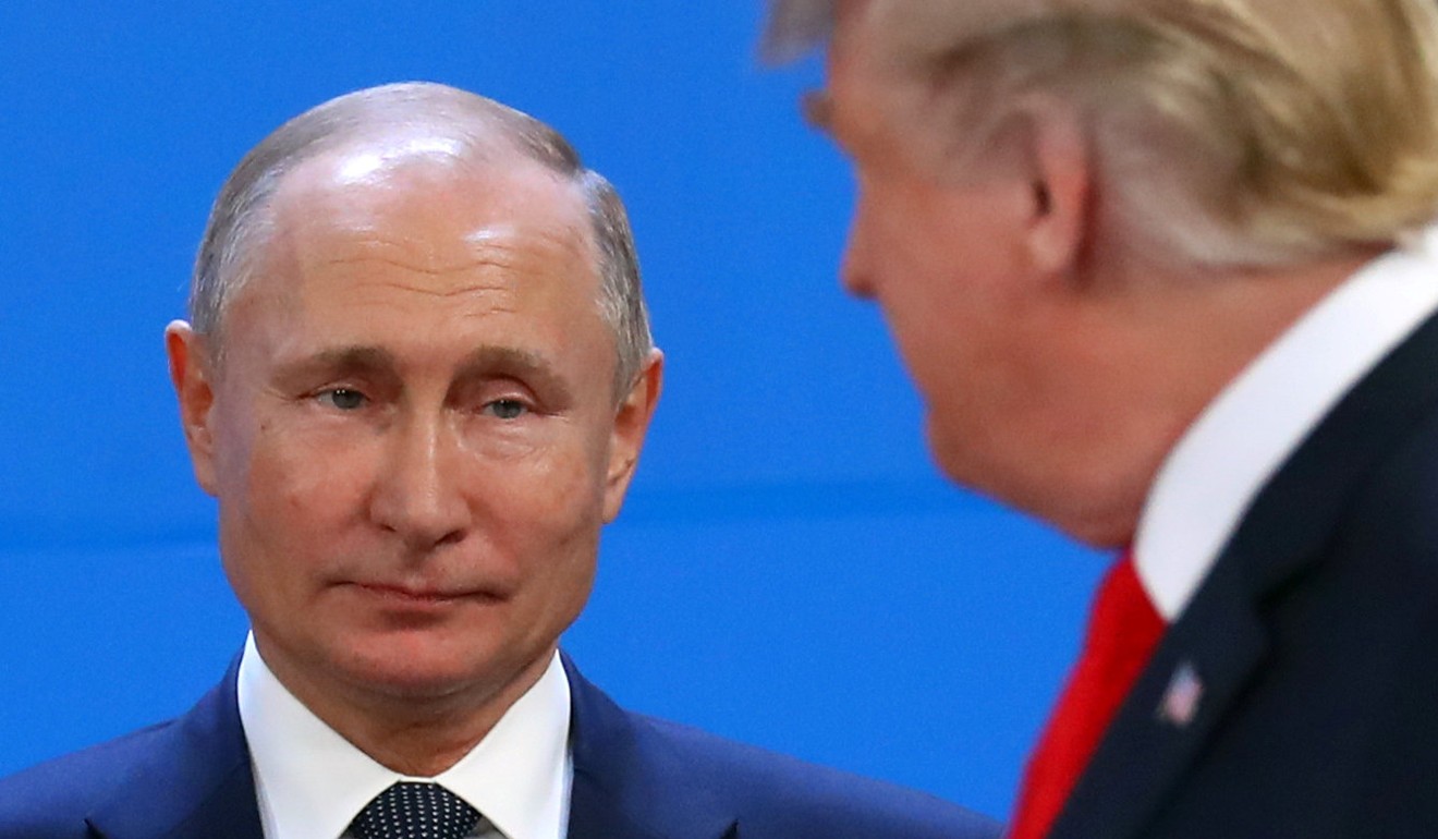 Russian President Vladimir Putin and US President Donald Trump during the G20 summit in Buenos Aires, Argentina, in November. Photo: Reuters