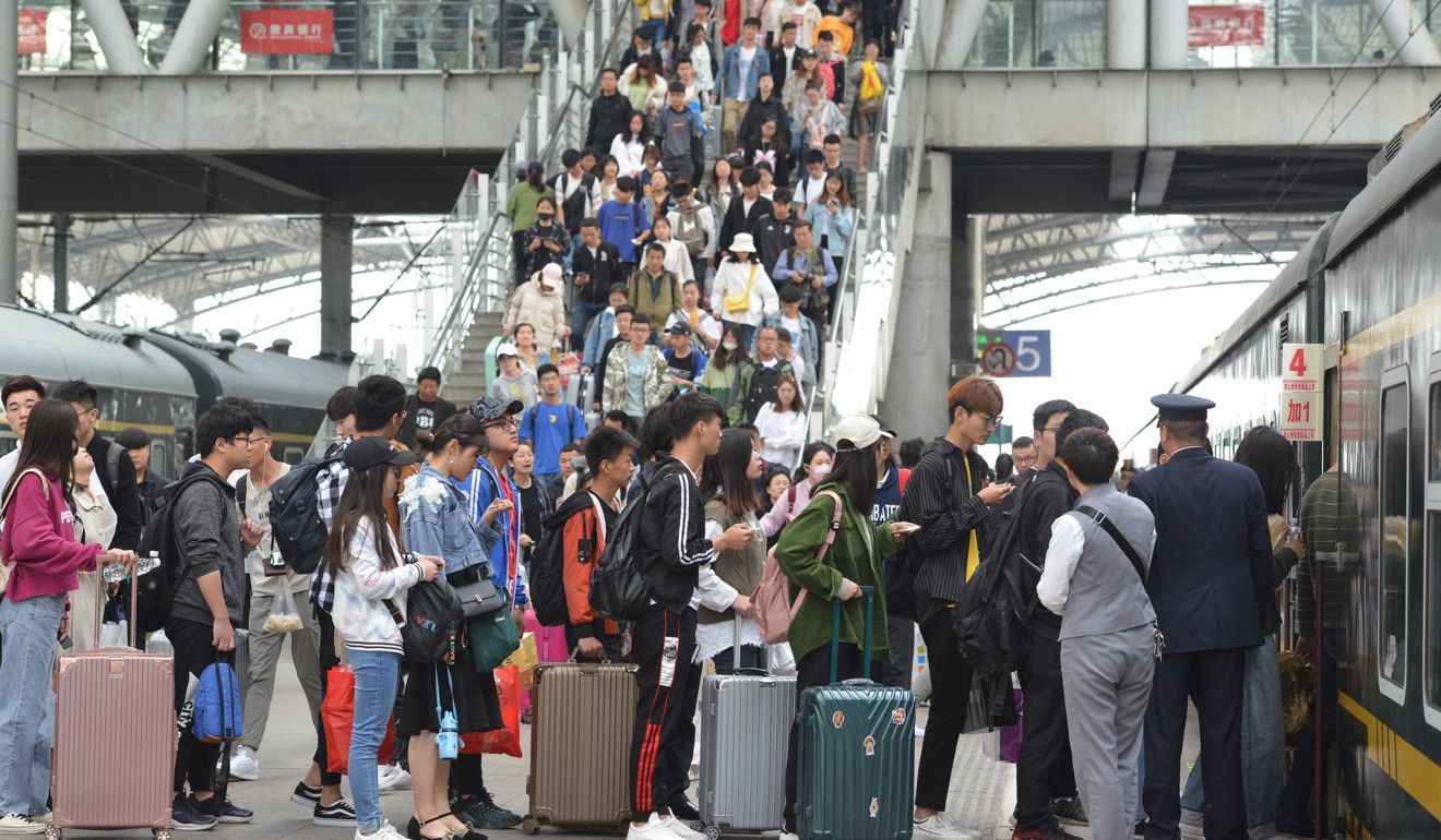 An estimated 70 million people took rail trips between Tuesday and Saturday. Photo: Xinhua