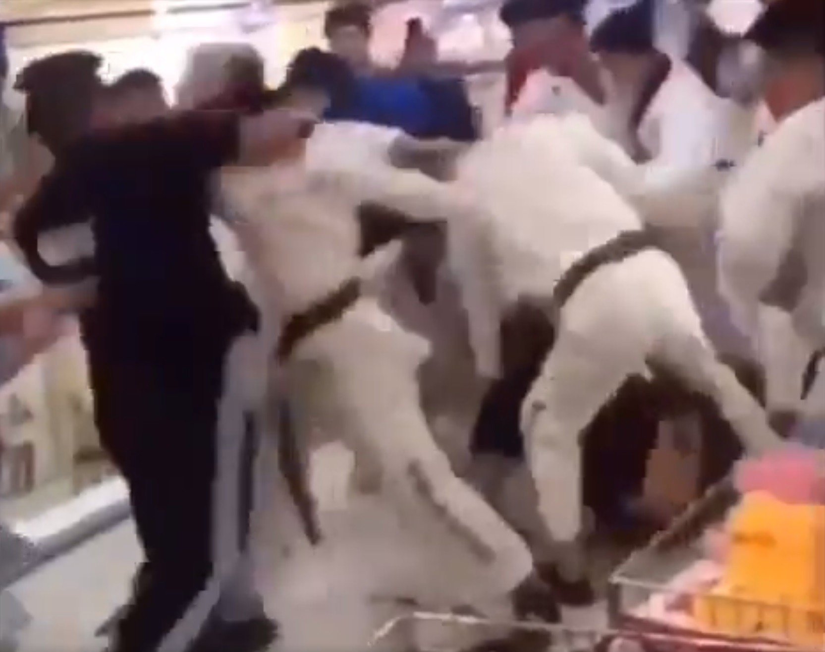 Gym workers fight with members of a taekwondo school at a mall in Jiangsu. Photos: Instagram/@mcdojolife