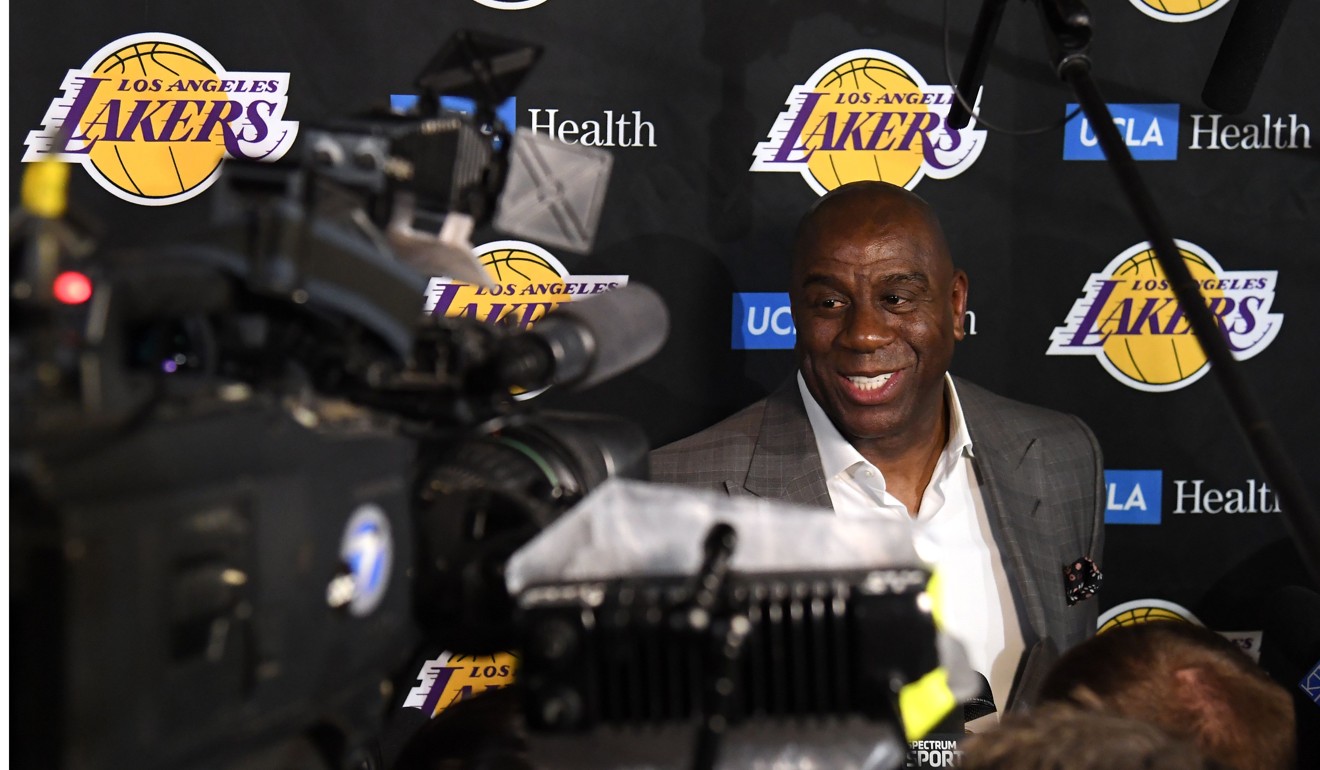 Magic Johnson’s departure was sudden after he said he wasn’t happy in his role. Photo: AFP