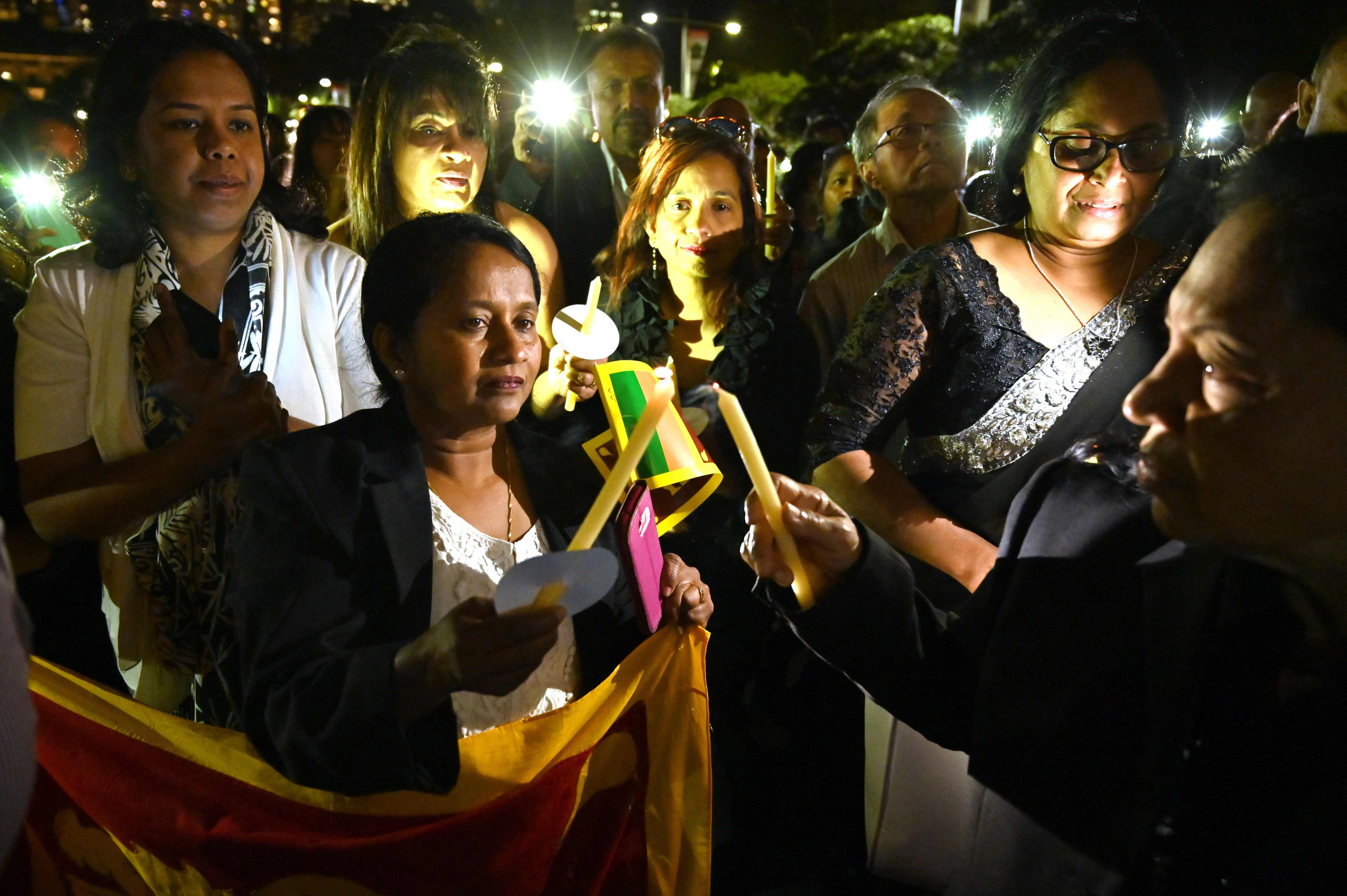 A candlelight vigil for the victims of the Easter Sunday bombings in Sri Lanka. Photo: AFP