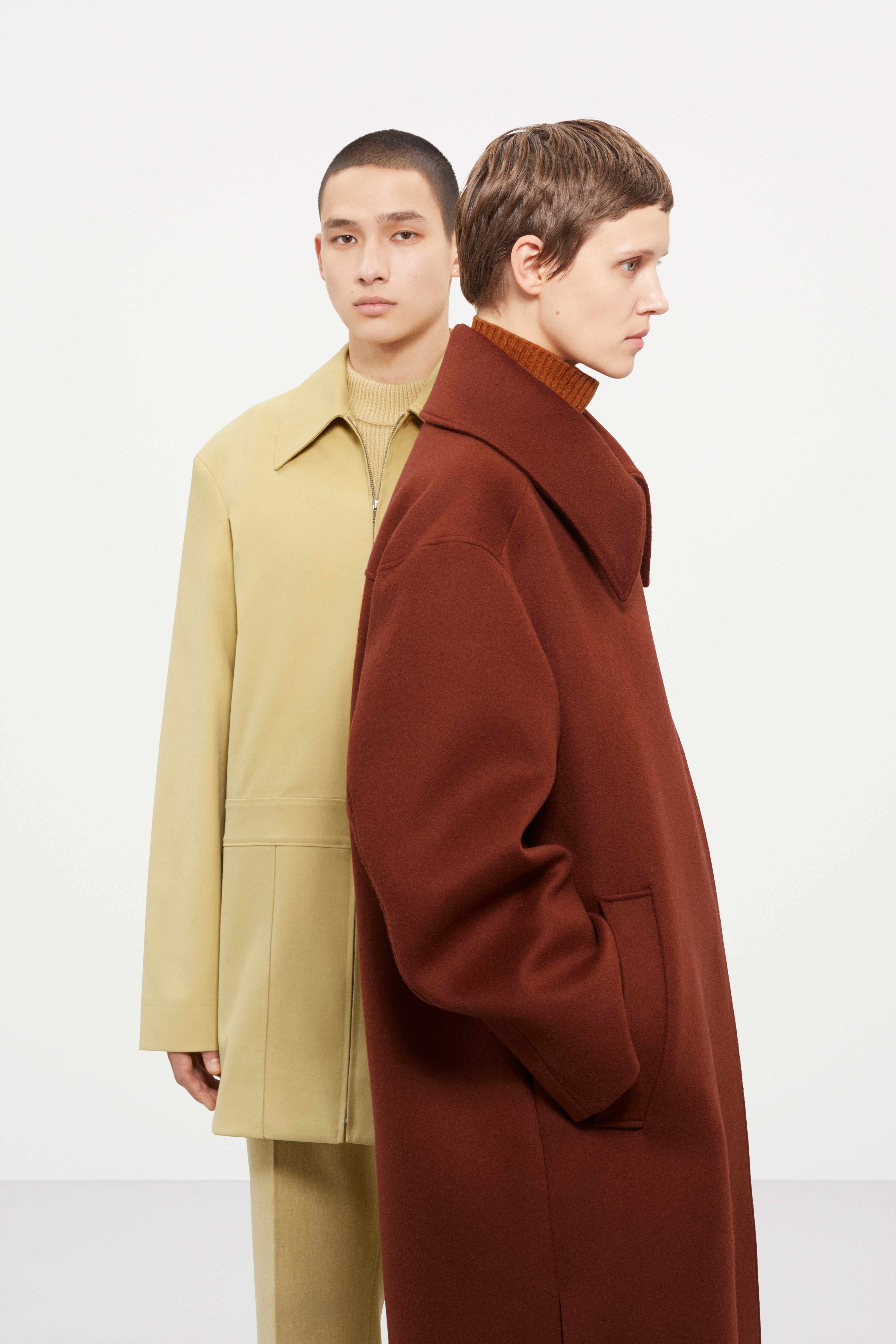 Two looks from COS. Karin Gustafsson is the creative director of COS.