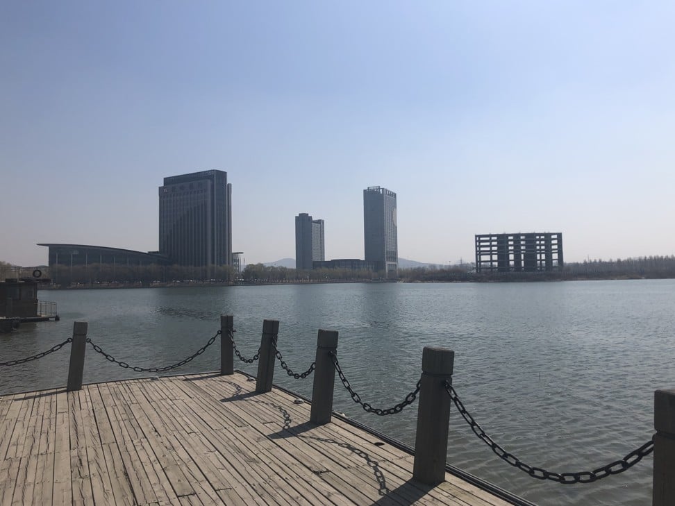 Tieling’s government buildings and an unfinished hotel.