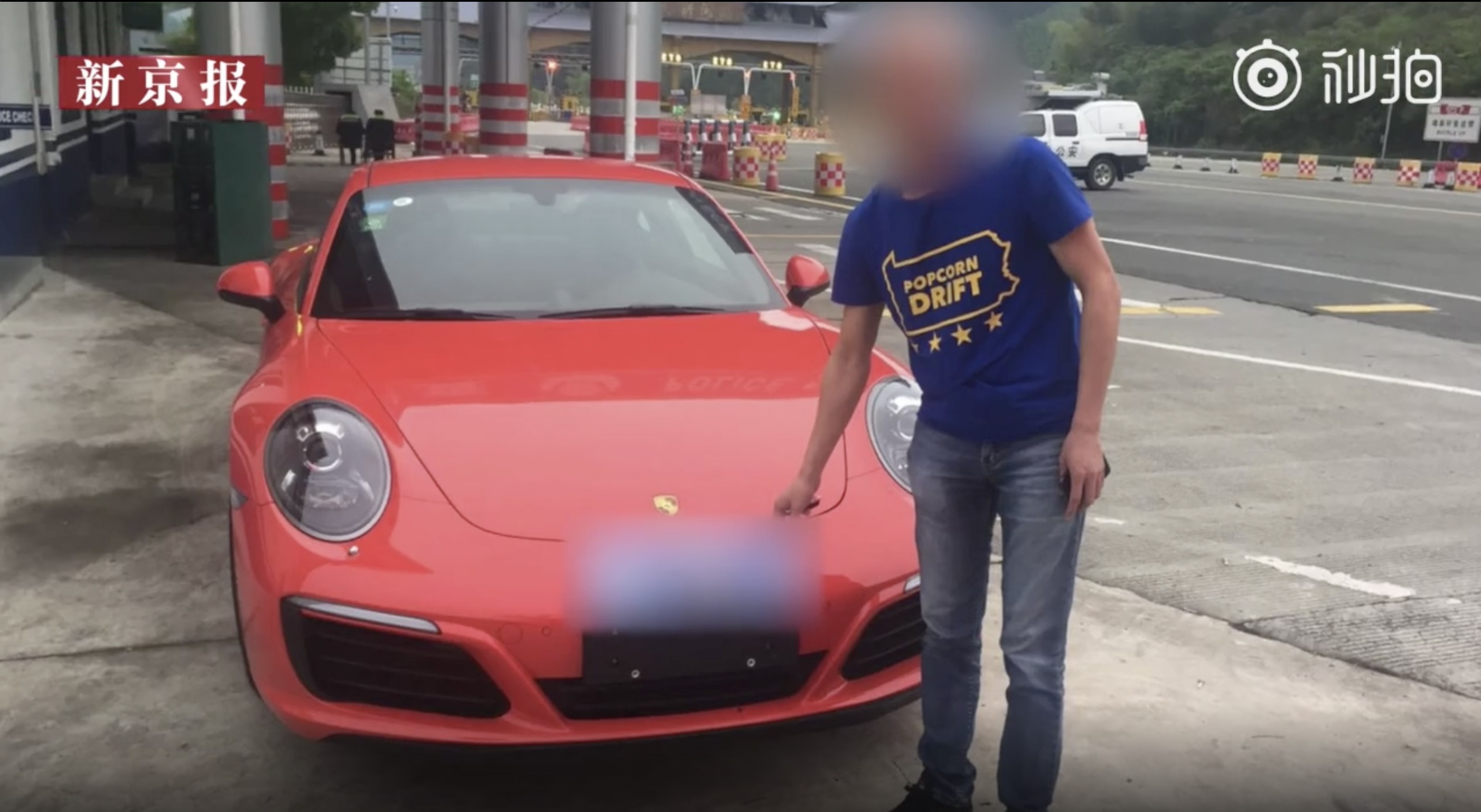 A motorist in Zhejiang province must retake a driver education exam after he drove his new Porsche with out-of-date number plates. Photo: Miaopai