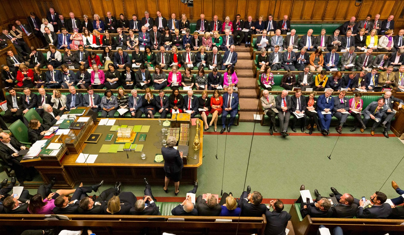 Britain's Prime Minister Theresa May speaking during the weekly Prime Minister's Questions. Photo: AFP Photo
