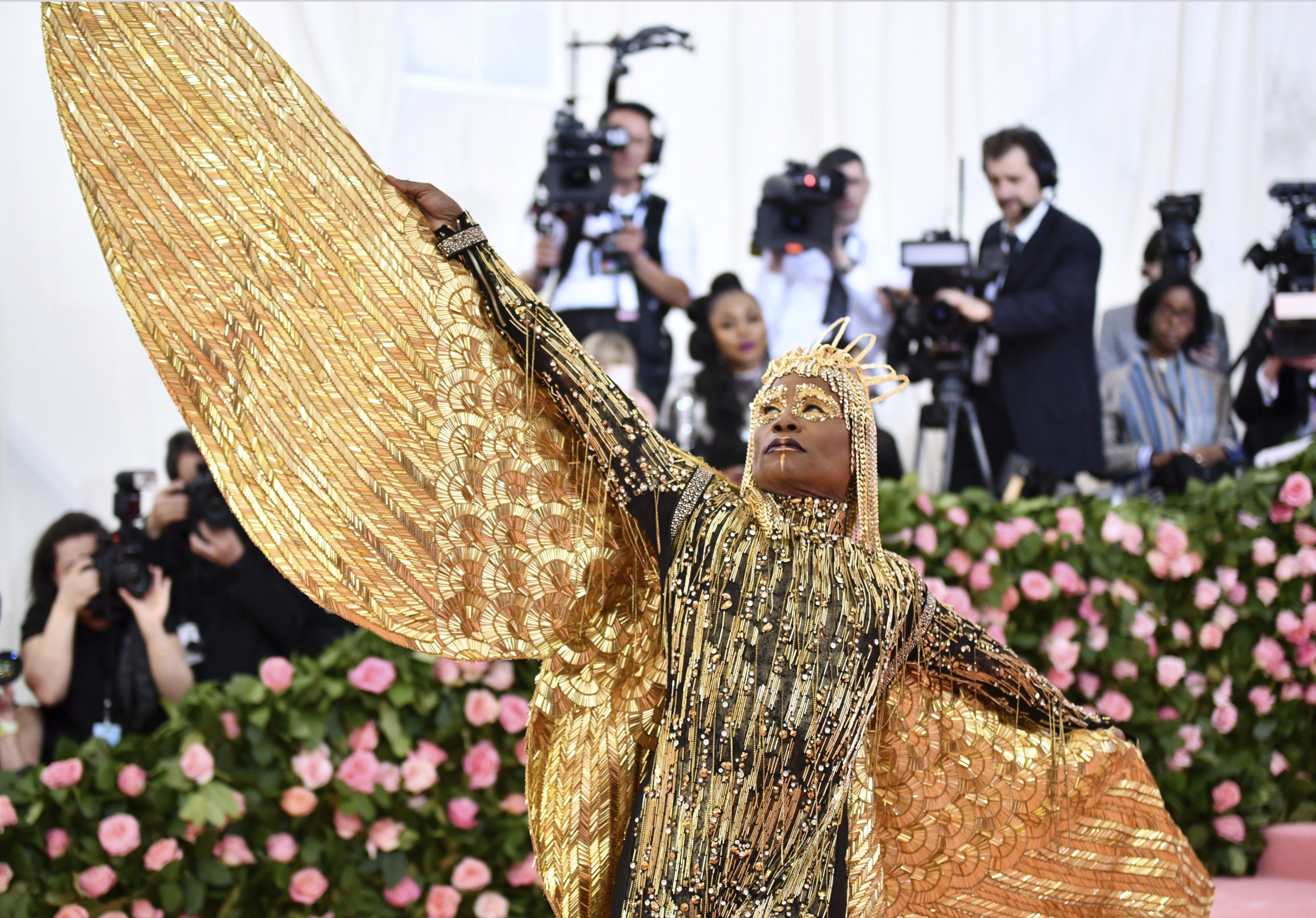 Actor Billy Porter soared above other Met Gala attendees with his elevated take on the theme, in a look from The Blonds. Photo: AP