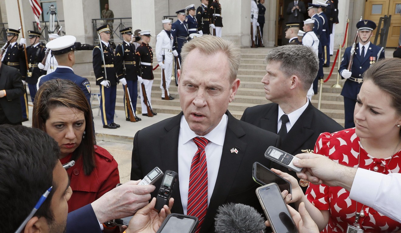 Acting US Secretary of Defence Patrick Shanahan will present Washington’s new Indo-Pacific strategy at the 2019 Shangri-La Dialogue in Singapore later this month. Photo: Kyodo
