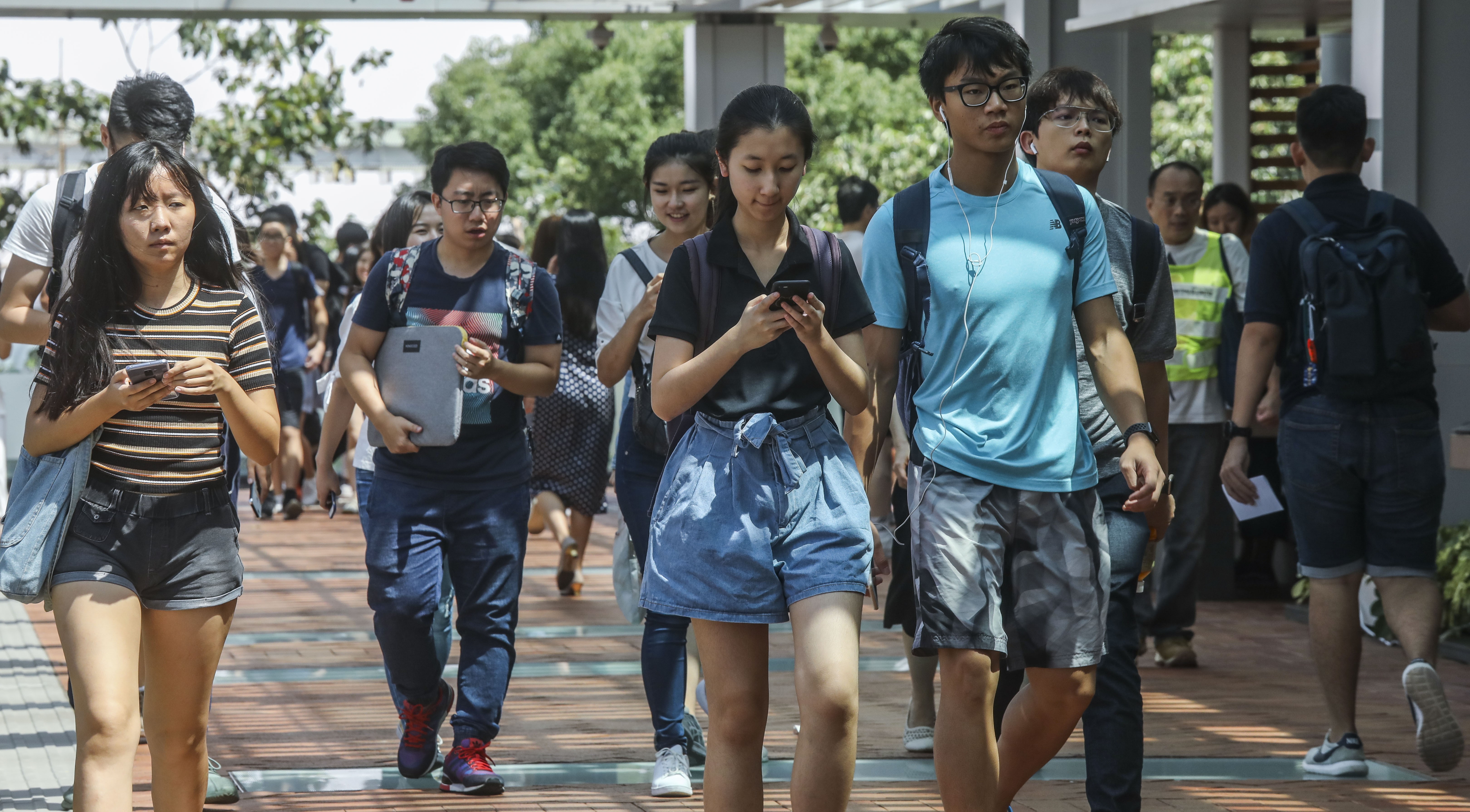 Undergraduates at the University of Hong Kong in Pok Fu Lam, seen on September 18. With an estimated one in two jobs set to be taken over by automation and artificial intelligence, universities need to change the way they prepare undergraduates for employment. Photo: K.Y. Cheng