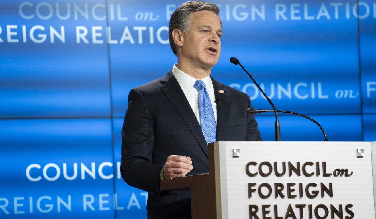 Christopher Wray, director of the Federal Bureau of Investigation, recently made headlines by saying China was “stealing innovation in any way it can”. Photo: Bloomberg