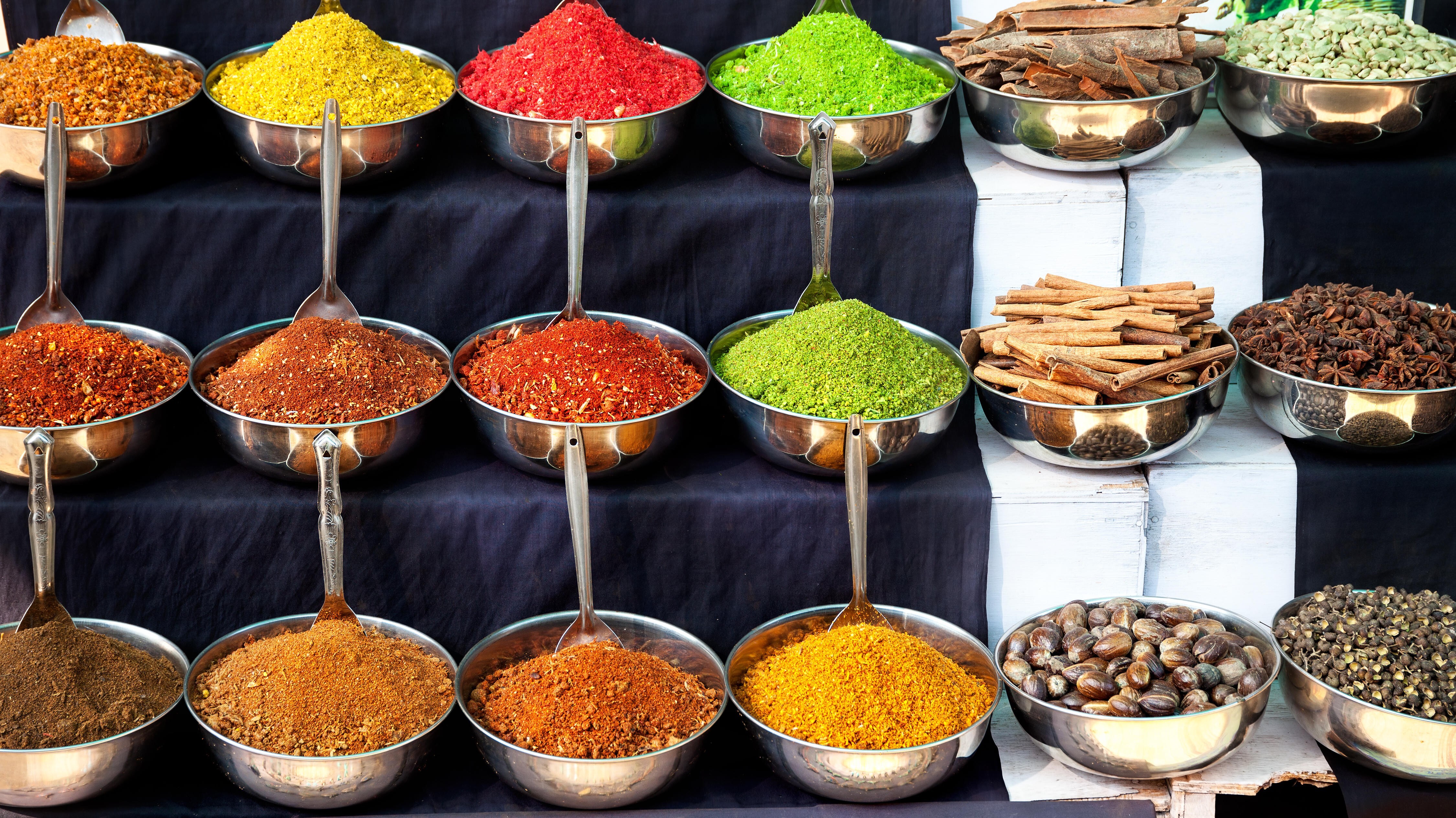 Indian spices at a market in Goa, India. Photo: Alamy