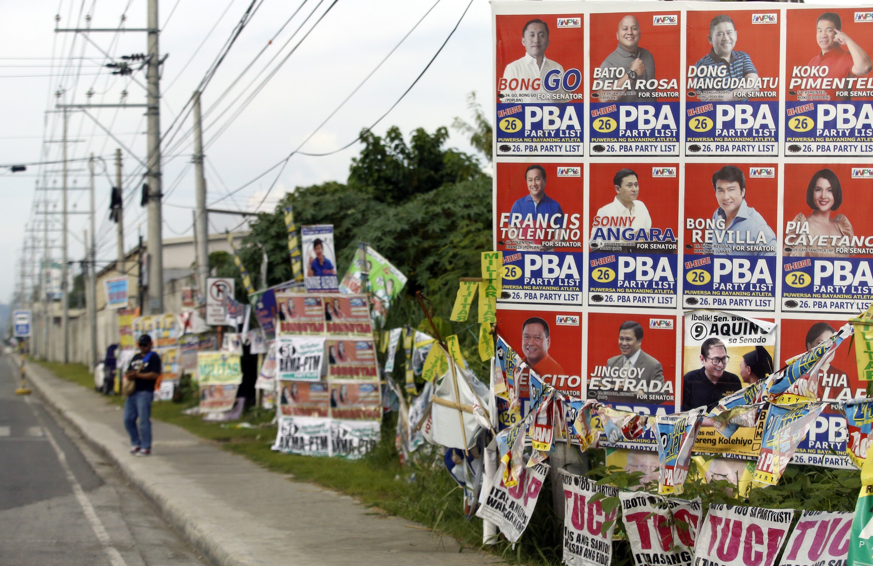 Posters of administration candidates in Davao City. Photo: Jeoffrey Maitem