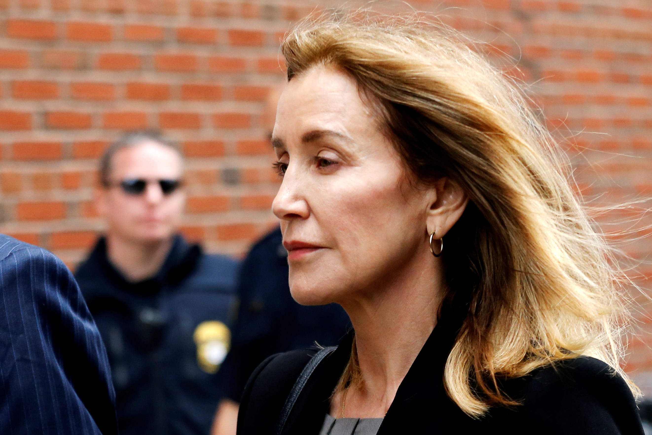 Felicity Huffman arrives at the federal courthouse in Boston, Massachusetts on Monday. Photo: Reuters