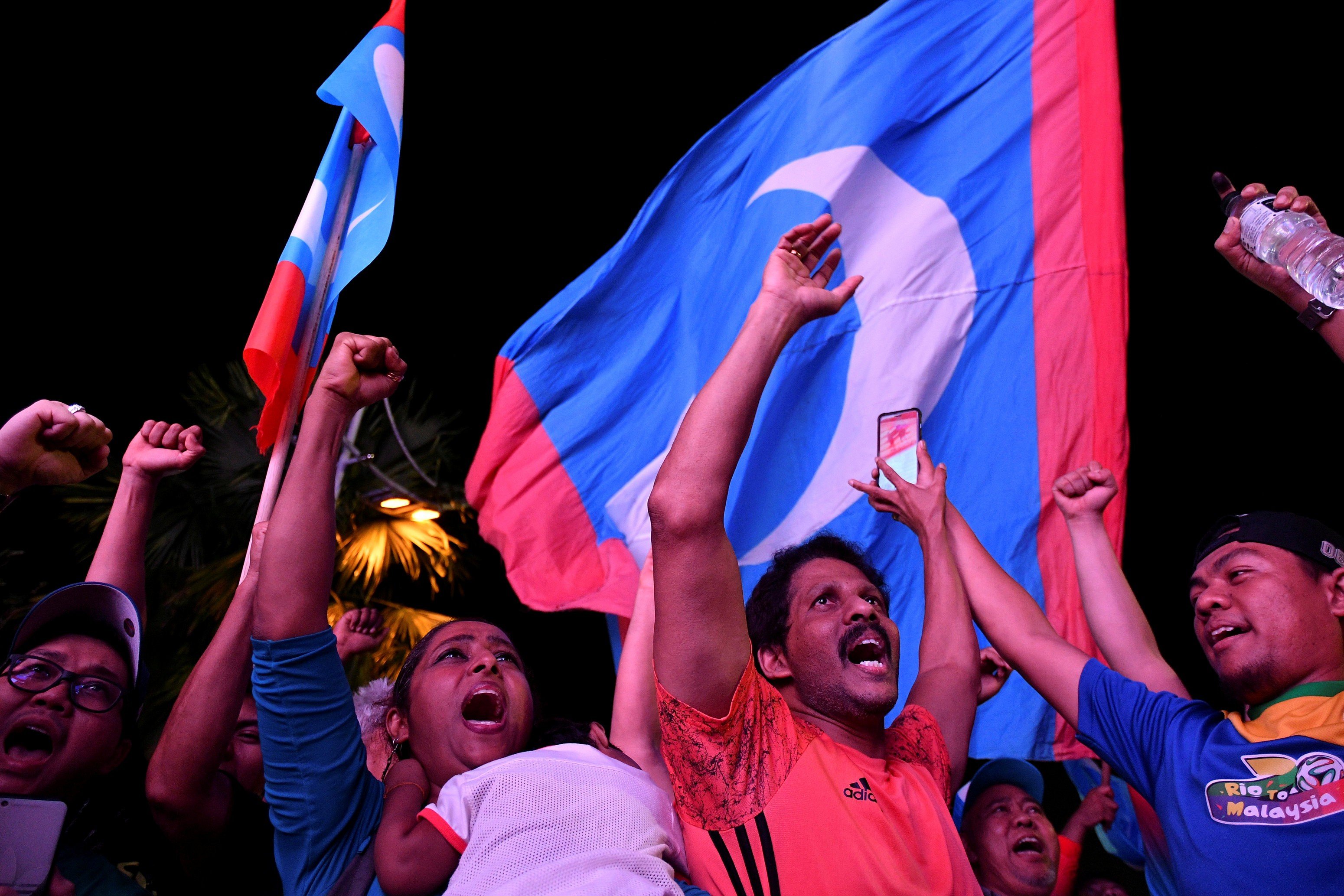 Pakatan Harapan supporters celebrate the coalition’s victory in Malaysia’s 2018 general election. Photo: Reuters
