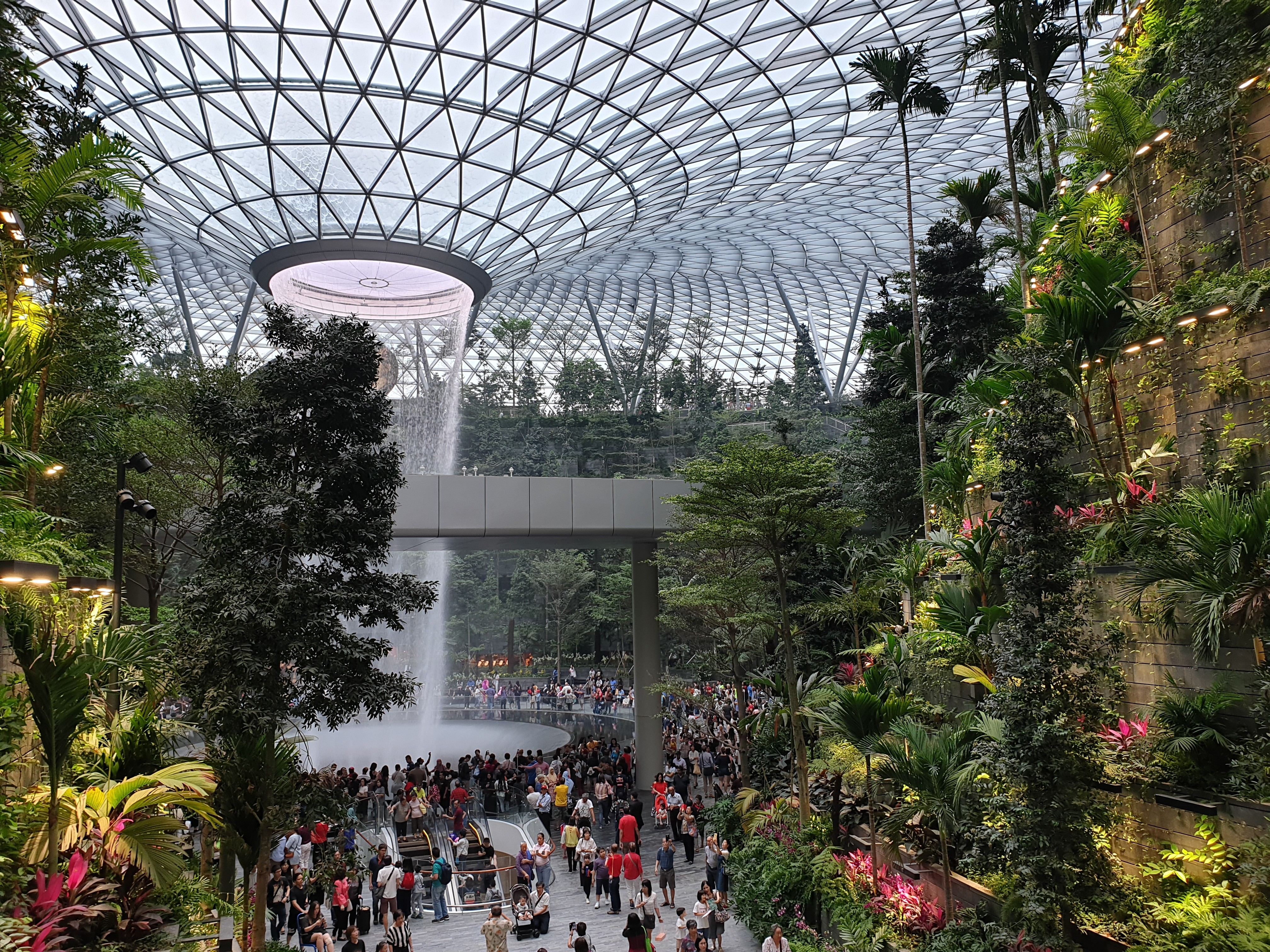 The HSBC Rain Vortex, featuring a 40-metre-high waterfall, is one of the not-to-be missed attractions at the newly opened Jewel Changi Airport – a 10-storey extension to Singapore’s Changi Airport. Photo: Natasha Pack