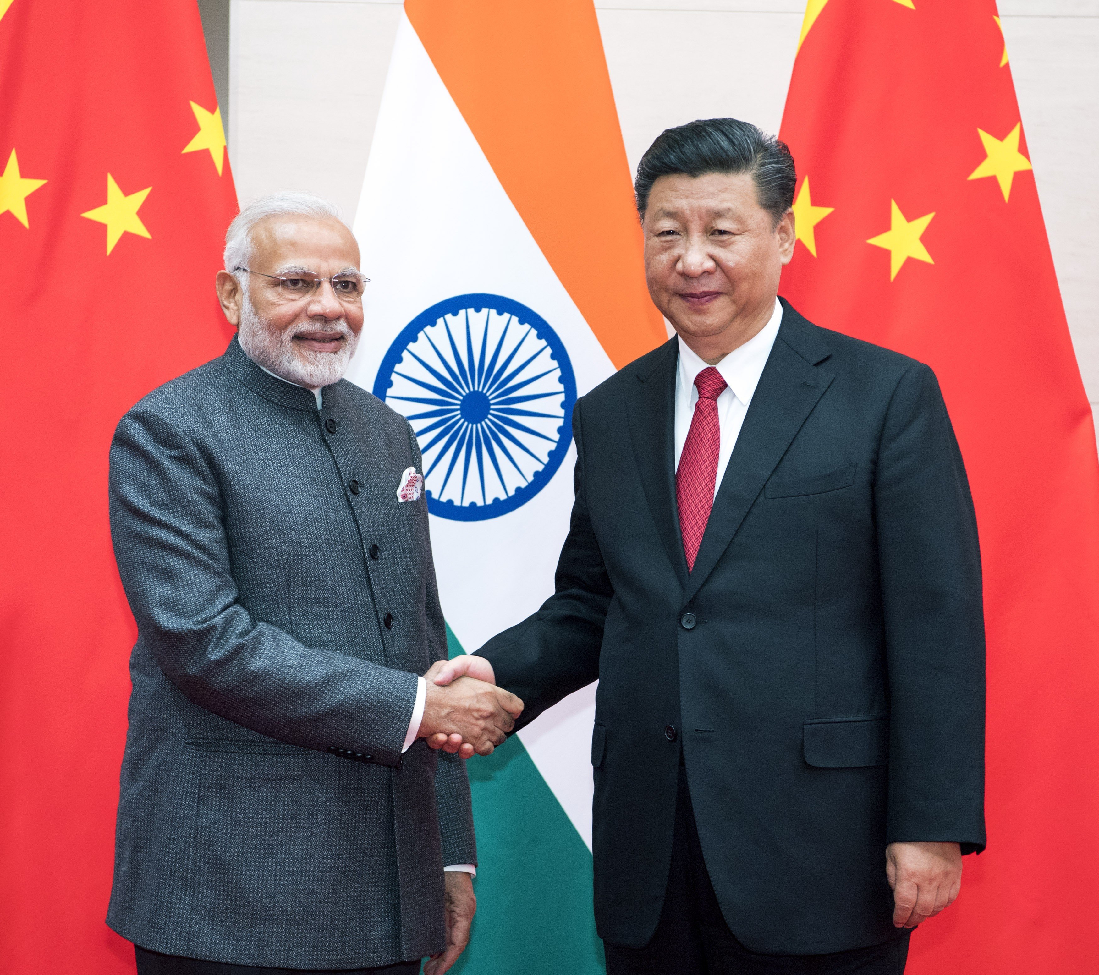 Indian Prime Minister Narendra Modi meets Chinese President Xi Jinping at the Shanghai Cooperation Organisation summit in Qingdao, in east China's Shandong province, on June 9, 2018. Photo: Xinhua