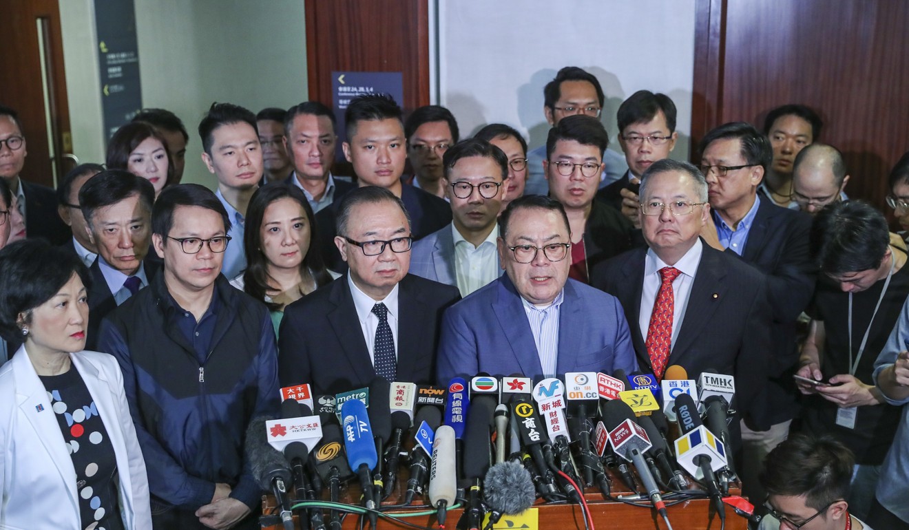 Abraham Razack addresses the media after adjourning Tuesday’s bills committee meeting. Photo: Sam Tsang