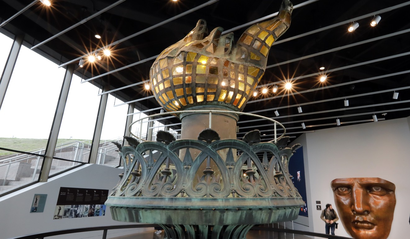 The original torch and flame of the Statue of Liberty in the museum. Photo: AP