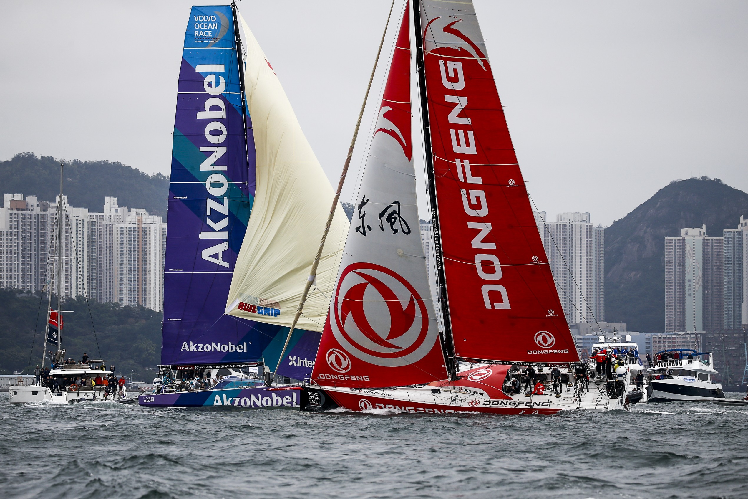 The In-Port Race is fought out during the Hong Kong stopover last year. Photo: Handout