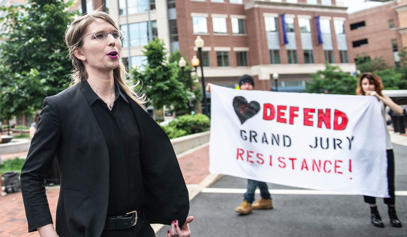 Former military intelligence analyst Chelsea Manning arrives at court. Photo: AFP