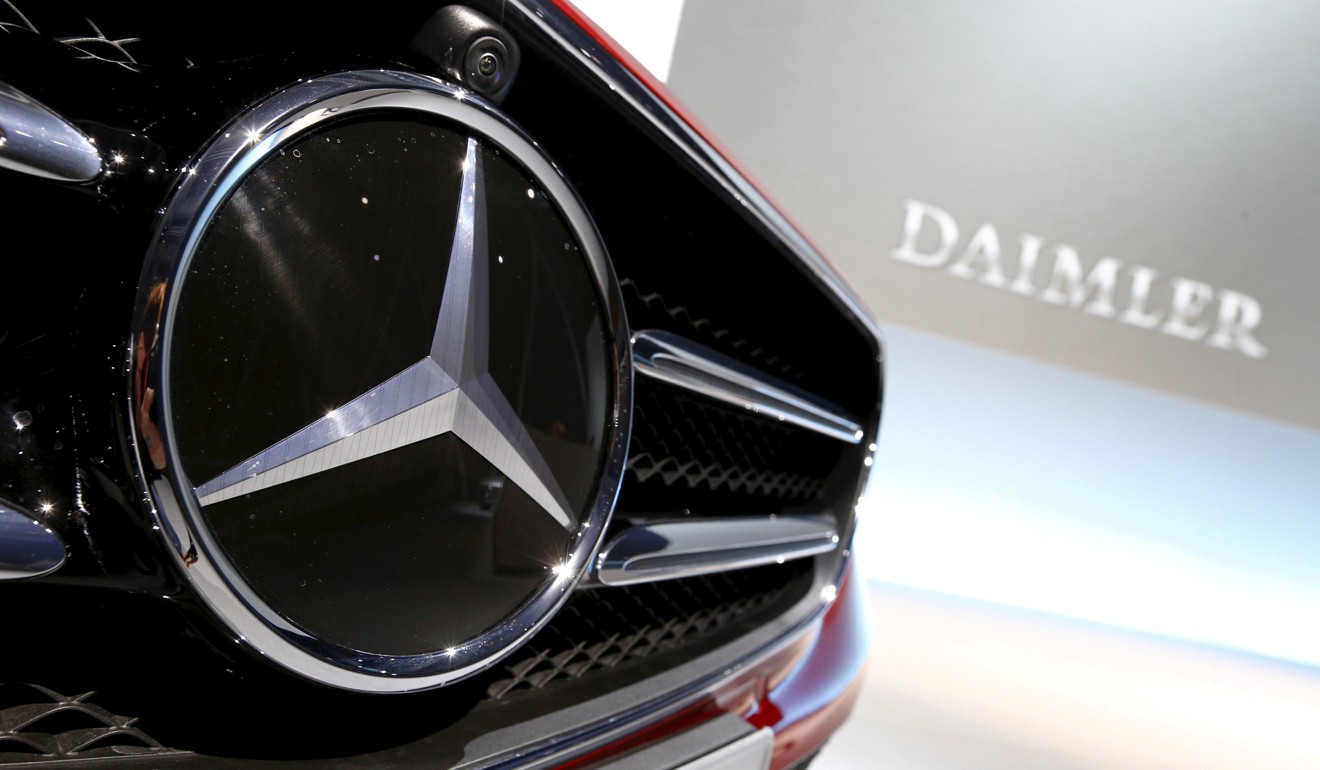 The Mercedes-Benz logo on display before the company's annual news conference in Stuttgart in February 2016. Photo: Reuters