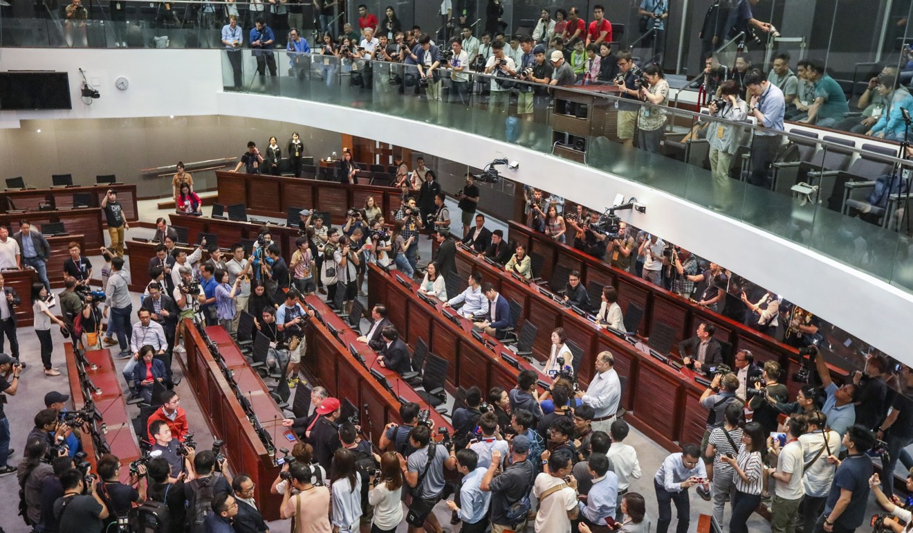 Legco has seen a bitter battle between both blocs over the controversial extradition bill. Photo: Felix Wong