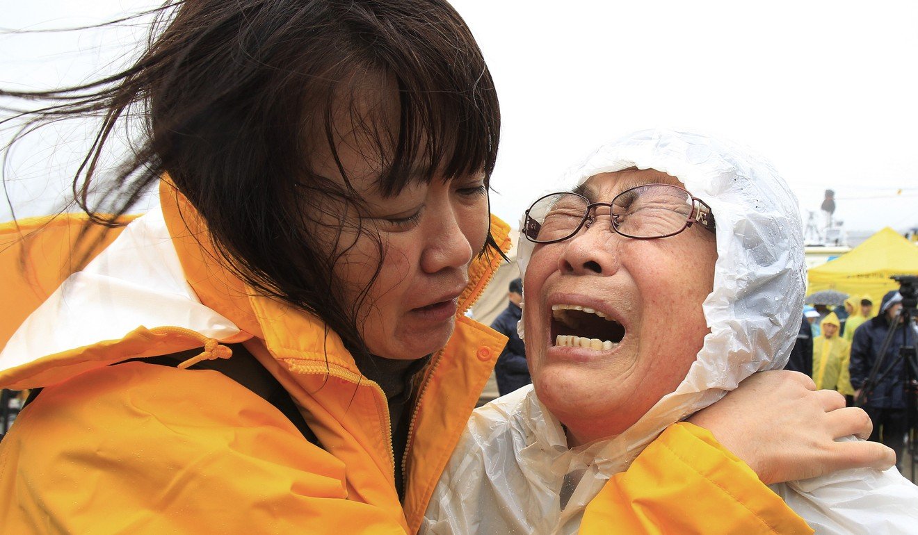 Relatives of a passenger aboard the Sewol ferry. Photo: AP