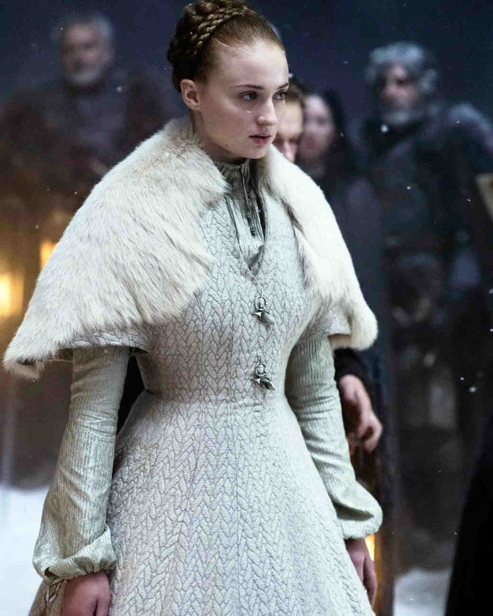 Sansa Stark, played by Sophie Turner, dressed on her wedding day.