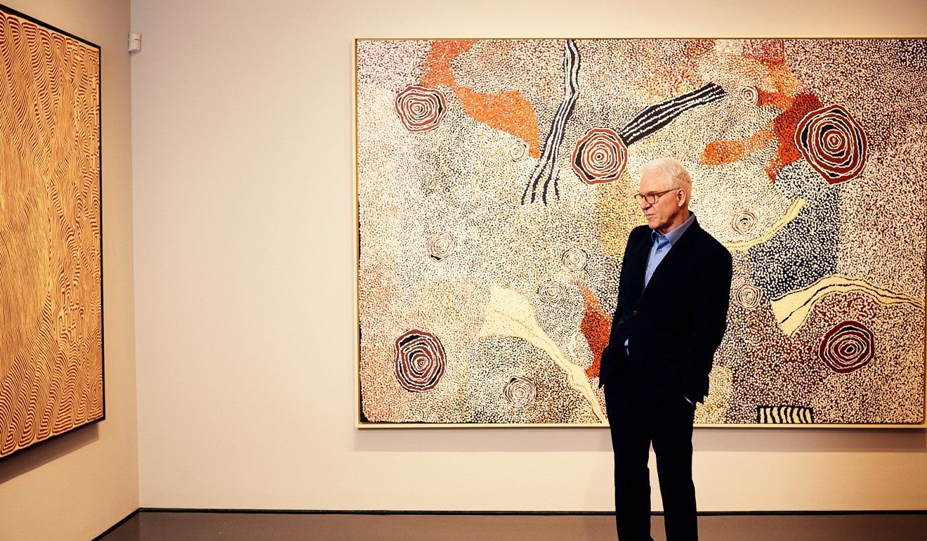 Martin recently held a show in Queens, New York, of the Aboriginal paintings he had bought, partly to see how it looked and partly to show others. Photo: Rick Wenner/Washington Post