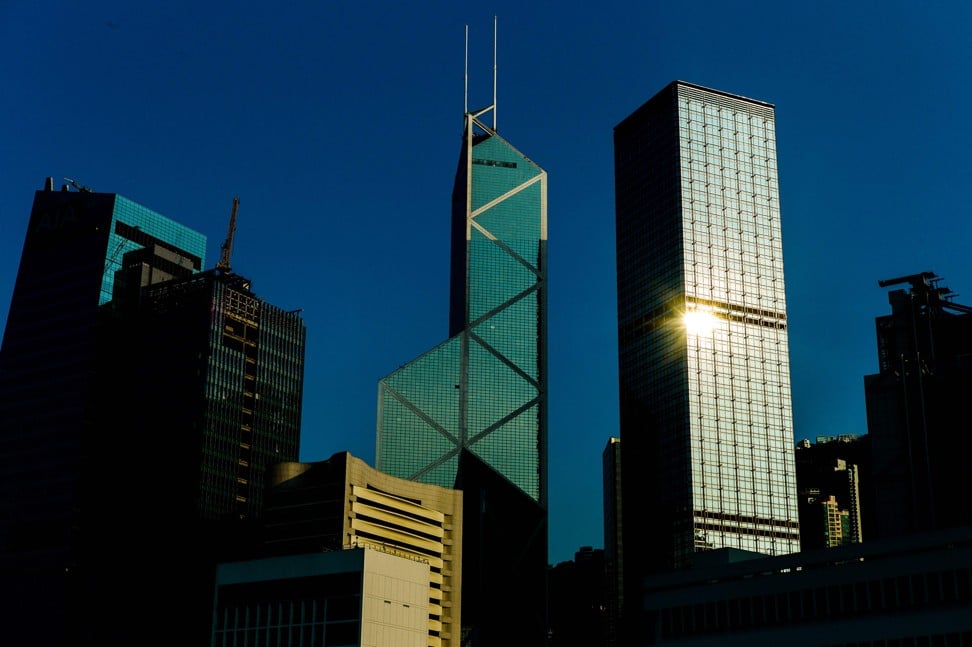 The Bank of China Tower (centre) in Hong Kong, designed by architect Ieoh Ming Pei. Photo: AFP