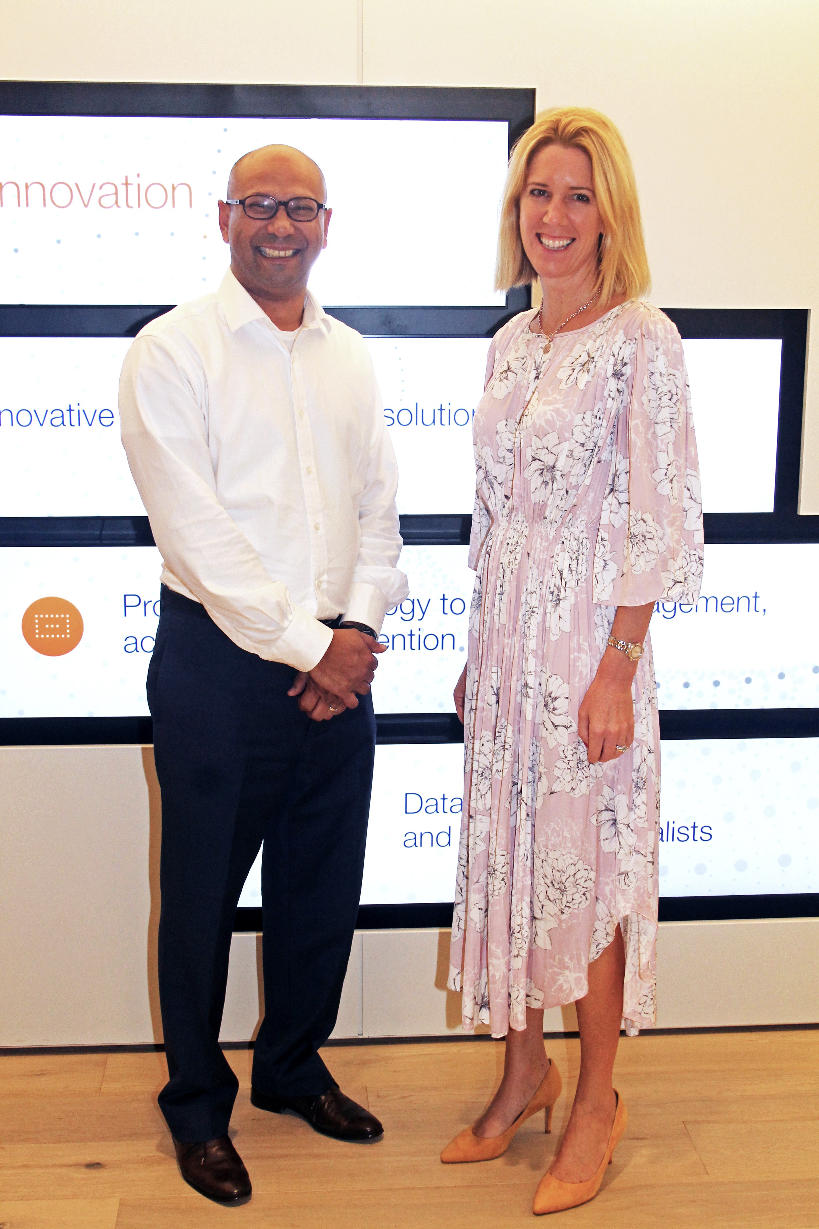 (From left) Vivek Aranha, managing director, Link Market Services, Hong Kong; and Lysa McKenna, CEO, corporate markets, Asia-Pacific for Link Group