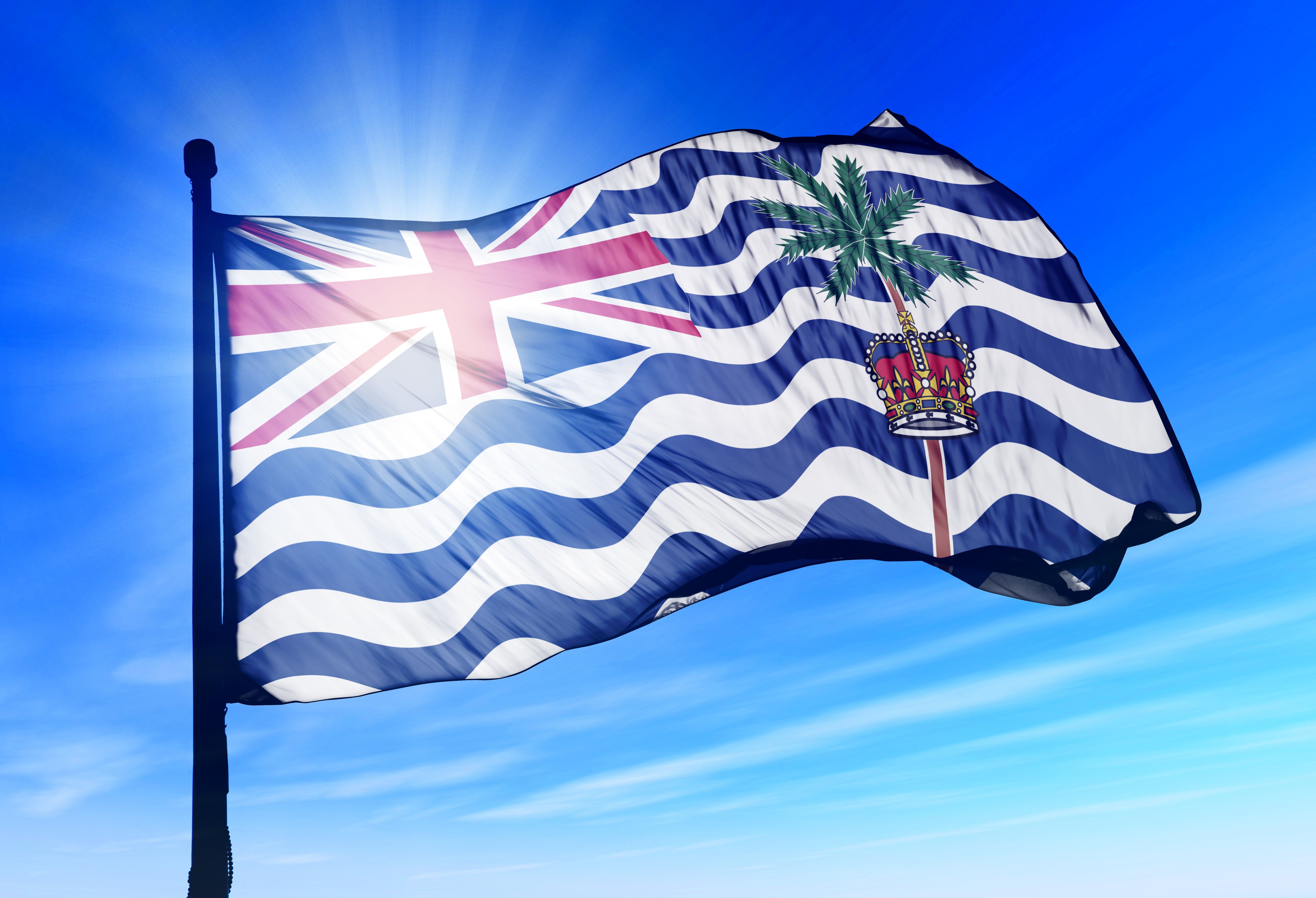 British Indian Ocean Territory flag waving on the wind – Illustration