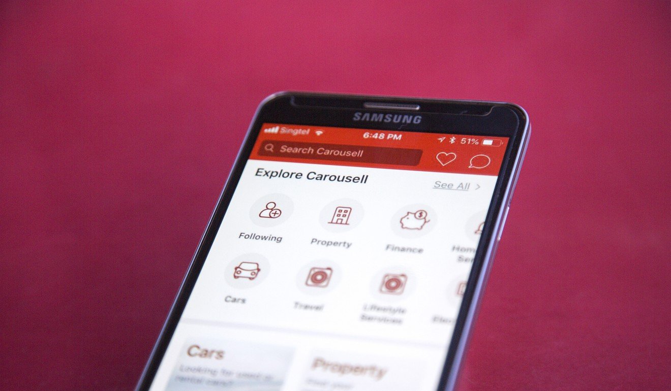 The Carousell application is displayed on a smartphone. Photo: Bloomberg