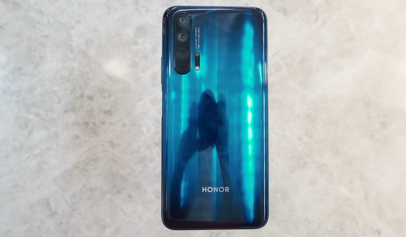 The Honor 20 Pro boasts a graduated-colour glass back, a feature first seen on Huawei phones but since widely copied. Photo: Ben Sin