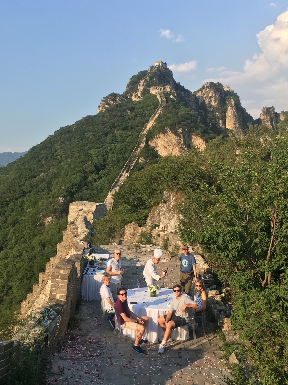 A private banquet on an unrestored section of the Great Wall is the sort of experience ultra-luxury tour companies in China can arrange for clients. Photo: Cerian Foulkes
