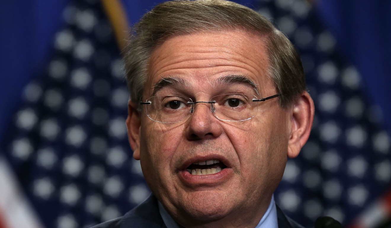 US Senator Bob Menendez speaks during a news conference in April 2013, Photo: AFP